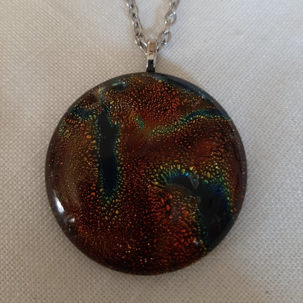 Art Glass Pendant and Chain